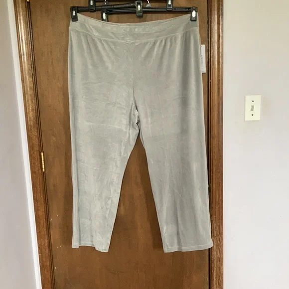2 pairs Sportelle gray velour velvet soft comfy pull on pant 2X - Picture 4 of 15